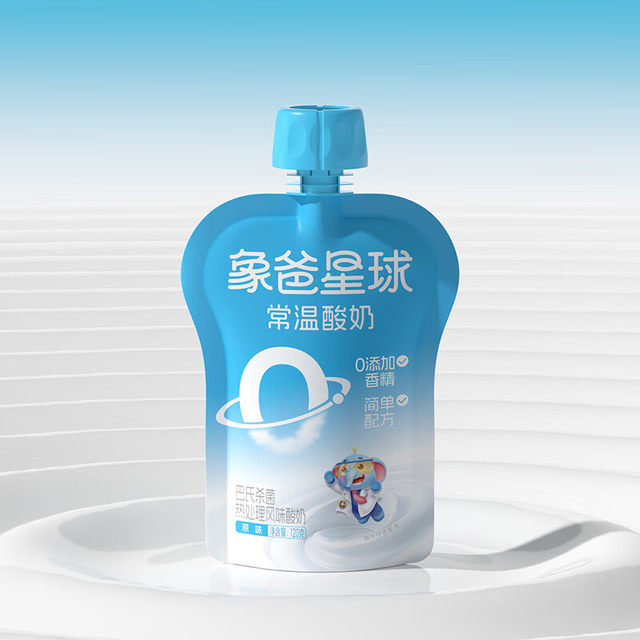 New Hope Elephant Dad Planet normal temperature children's yogurt 120g bag, raw milk content 90%