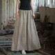 Ramie retro tie-dye skirt for women original innovative cotton and linen texture skirt for slim big hem skirt Zen long skirt