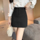 High-waisted slim professional hip-pack skirt for women 2024 summer new A-line short skirt pocket versatile one-step skirt