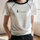
Contrasting color ragdoll sleeve loose top 2025 summer new trend niche rice gray pure cotton short-sleeved round neck top