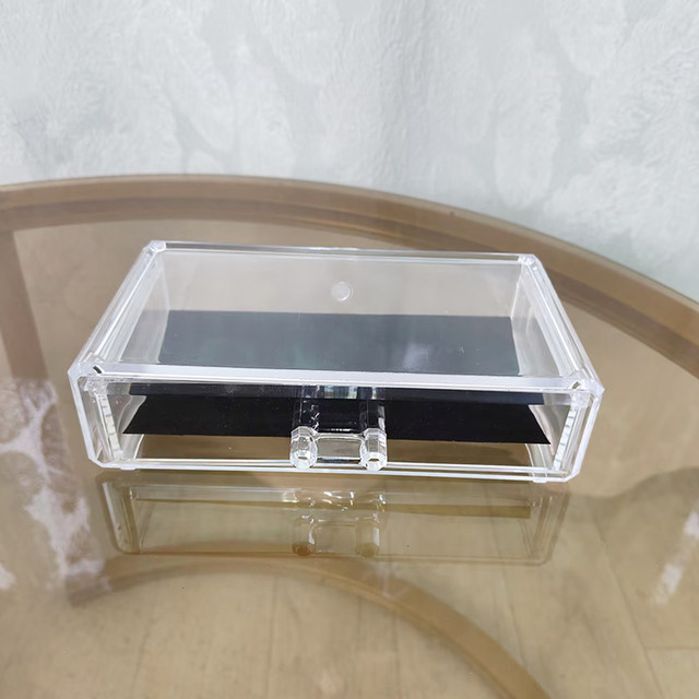 Transparent desktop dustproof small single-layer drawer jewelry velvet cloth jewelry storage box ring bead anti-oxidation box