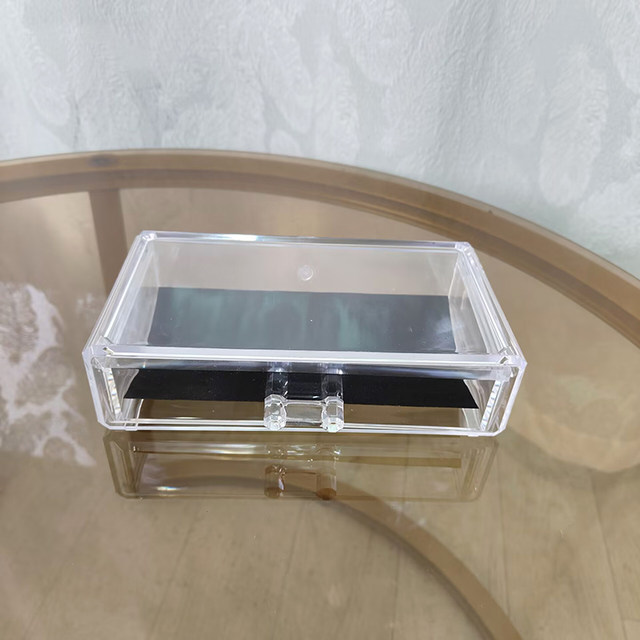 Transparent desktop dustproof small single-layer drawer jewelry velvet cloth jewelry storage box ring bead anti-oxidation box