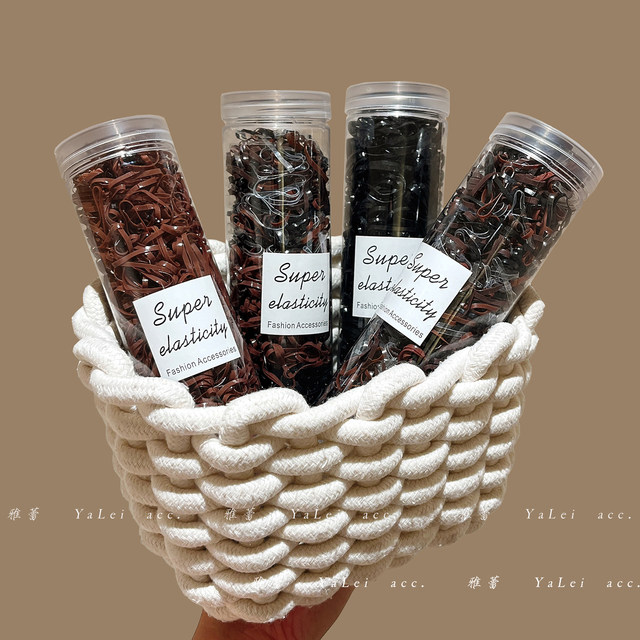 
Black disposable rubber band for girls to tie their hair, thickened hair band, high elastic and durable rubber band, non-stretching hair band