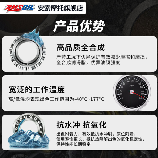 AMSOIL high performance full synthesis high temperature and wear resistance grease NLGI2 lithium grease butter