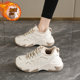 Genuine leather and velvet thickened sports shoes for women 2025 winter new thick-soled warm cotton shoes for cold-proof casual dad shoes