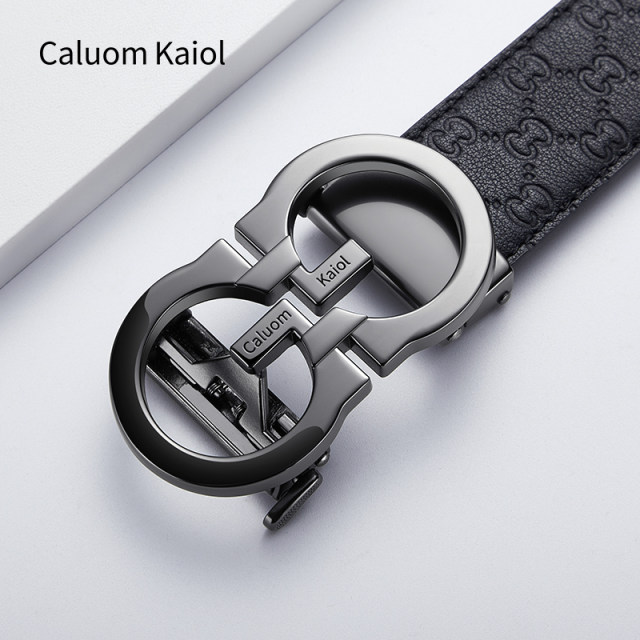 Caluom Kaiol men's authentic belt genuine leather 2023 new young people's belt automatic buckle business fashion