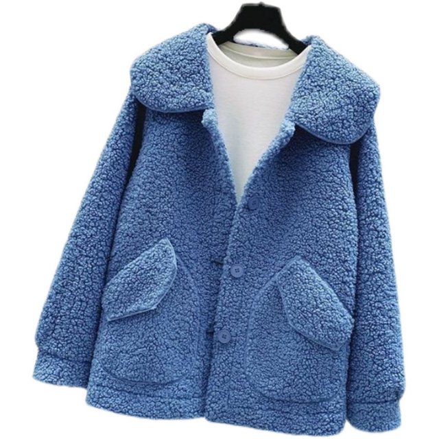 Special version of Taobao off-code brand women's new product fat mm slimming belly-covering large size lamb's wool jacket special sale at a loss