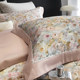 High-end light luxury spring and summer style 120-piece silk cotton four-piece set silky cool print naked sleeping skin-friendly bedding
