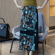 European retro floral rear slit design skirt for women new summer trendy high-waist simple straight skirt