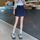 Awakening Paradise Trendy Fashion Simple and Versatile Popular Retro A-line Short Skirt Bright-line Zippered Skirt