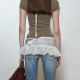 SCULPTOR summer sexy sweet and spicy transparent tulle JK mini skirt for women ruffled mesh mini skirt
