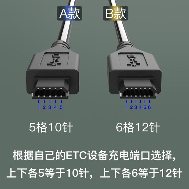Suitable for ETC charger line, special car truck, Su Cartoon, Zhejiang Yuetong Card, Jinyi Car ETC Data Cable, China Communications, Shandong Construction Bank 12-pin data cable, power supply, Wanji Technology