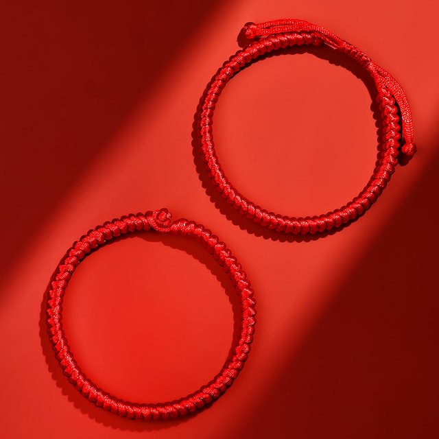 2026 Year of the Horse Tai Sui red rope bracelet good luck thick red rope braided rope hand rope gift amulet for boys and girls jewelry