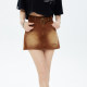 WOHOO embroidered American retro western denim skirt street trendy brand old high waist A-line skirt women's summer style