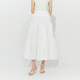 VIVICATHY2025 Summer Gentle Sweet A-line White Slim Elastic Waist Spliced ​​Skirt
