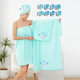 Four-piece adult towel set wholesale hair drying cap Velcro cute coral velvet bath towel home soft absorbent bath skirt