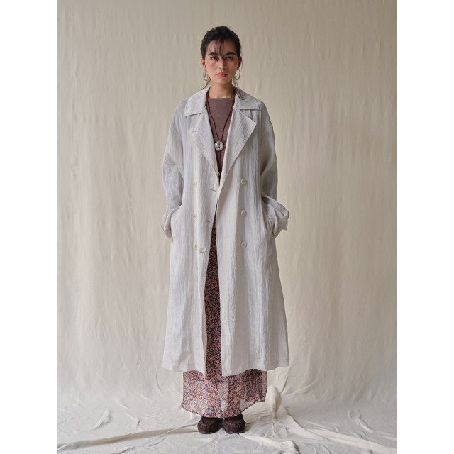 SONGTAG lycel nylon blended inner printed fabric classic double-breasted silhouette light and thin windbreaker