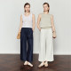CHICJOJO White Casual Pants Women's 2025 New Summer Straight Loose Drawstring Nine Minutes
