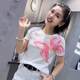 High-quality pure cotton short-sleeved T-shirt for women in summer 2025 new fashionable age-reducing shirt slimming shoulder T-shirt top

