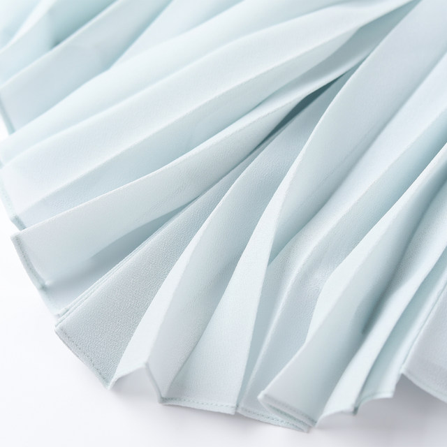 wana try blue green heavy industrial accordion pleated irregular skirt summer new high-end long skirt women's clothing