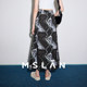 Laiser + Linen MSLAN Shopping Mall same commuter print irregular midi skirt MGBQ280