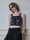 MSLAN summer retro jacquard craft slim short cashew flower petite camisole MECE1005