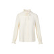 Langzi Group Lime Rhine Lacey Little Littarian Shirt Rice White Spring Half -neck Stereo Stereo Long Sleeve Jacket
