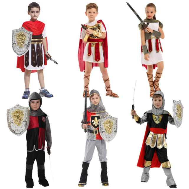 Halloween Children's Men's and Women's Performance Clothing Prince King Arab Warrior Knight Warrior Cos Performance Clothing
