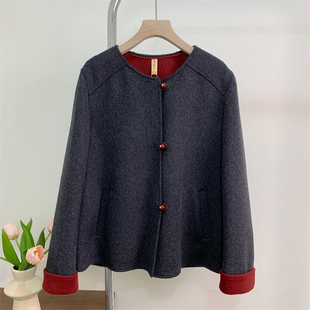 2025 new mother spring wool coat fashionable small middle-aged and elderly women's spring and autumn wool noble coat
