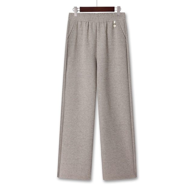 Mom plus velvet thickened straight pants 2025 autumn and winter hottest middle-aged and elderly women's pants elastic waist versatile cashmere fashion