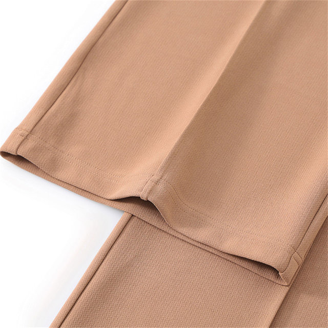 Mom's autumn and winter trousers, versatile casual straight-leg pants for middle-aged and elderly women, elastic waist, loose elastic wide-leg pants