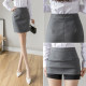 Summer dark gray professional skirt suit skirt women's formal skirt work skirt one-step short skirt hip skirt work skirt