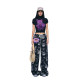 iscreamcolour MOF artist child fun black background purple crying bear fold shirt short sleeve T-shirt hand-painted t