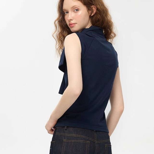 SUREENOUGH bow strap sleeveless slim niche vest vest summer women