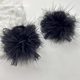 Fluffy high ponytail black feather clip 2025 new high-end back of the head hair clip hair clip headwear for women