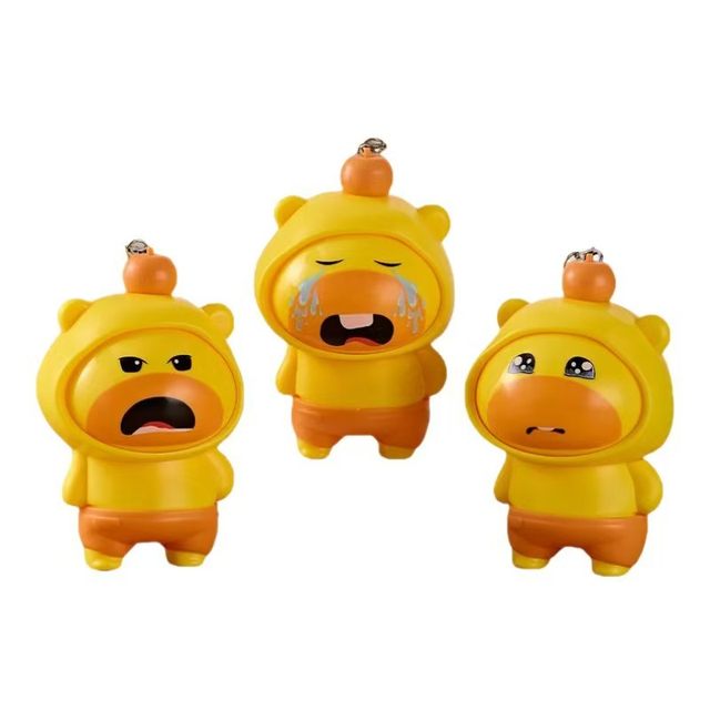 Press and rotate face change capybar toy pendant unzipped face change cartoon little capybar doll toy keychain