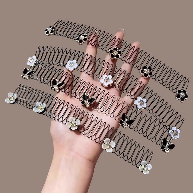 Camellia broken hair finishing artifact for the back of the head, adult pull-up hair comb, hair hoop, women's and children's hairpin, comb headband