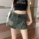 Retro washable and antique denim skirt women's summer hot girl high waist slim A-line skirt short skirt
