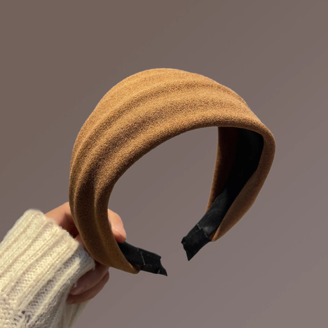 
Pumpkin autumn brown! Knitted wide-brimmed autumn and winter headband! 2025 new autumn and winter headband ultra-wide hairband hairpin hair accessories for women