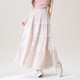 Elastic high waist loose slim skirt for women in summer new sweet atmosphere design a line cake midi skirt