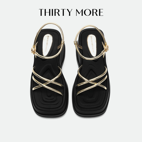
Thirty More versatile thick-soled sandals for women 2025 new summer thin strap open-toe sandals Roman beach shoes