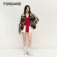 
FORDARE/FuDie 25 Spring and Summer Butterfly LOGO Leopard Print Splicing Sports Washed Jacket Contrast Color Women's Sports Jacket