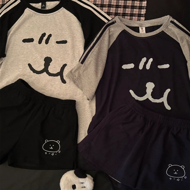 Soft girl cat black five-point all-match shorts in summer Japanese cute sweet casual loose student wide-leg pants