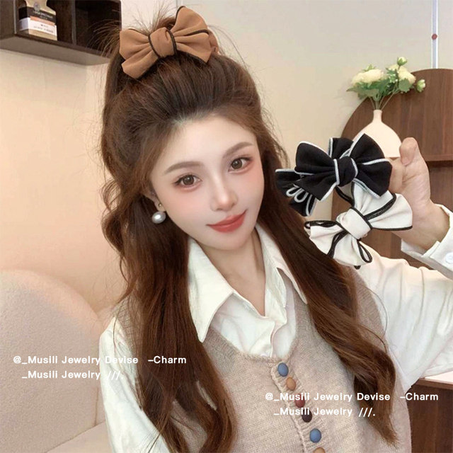 Bow bun clip women's 2024 new high-end high-end hair clip back of head temperament hair clip