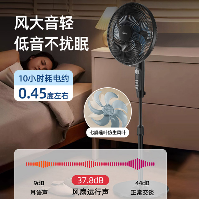 Midea electric fan household high wind power light syllable energy ...