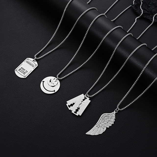 All-match decorative titanium steel sweater chain boys ins hip-hop pendant chain necklace high-end men's trendy accessories