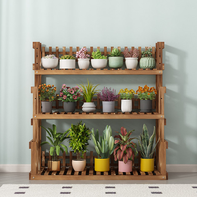 Balcony flower rack 2024 new multi-layer wheeled storage rack solid ...