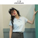 Hongguan 2025 summer new polo shirt women's T-shirt blue chic top small rag-shoulder short-sleeved lapel T-shirt
