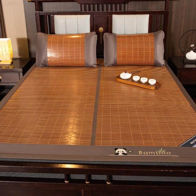 Summer double-sided cool mat natural bamboo mat A-class mother-child grade ice silk mat 2025 new rattan grass mat for winter and summer