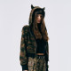 GOST camouflage demon hat sweatshirt jacket trendy brand bat wings hot diamond design versatile casual short top
